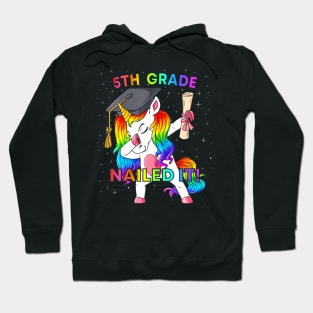 Dabbing Unicorn 5th Grade Nailed It Graduation Girls Kids Hoodie